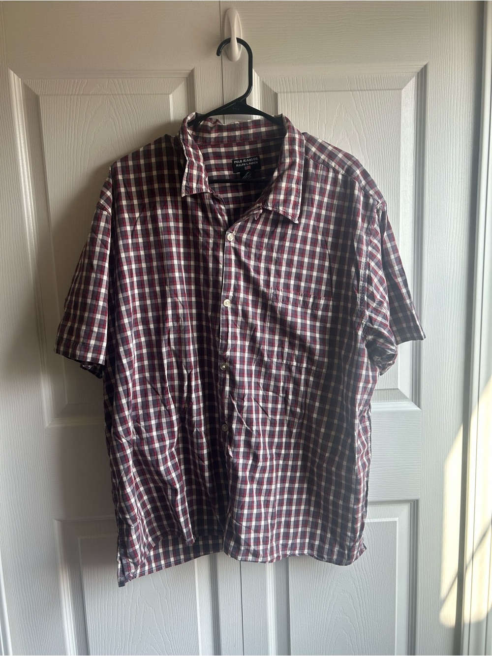 Polo by Ralph Lauren Short-Sleeve Plaid Button-Down - Maroon & White